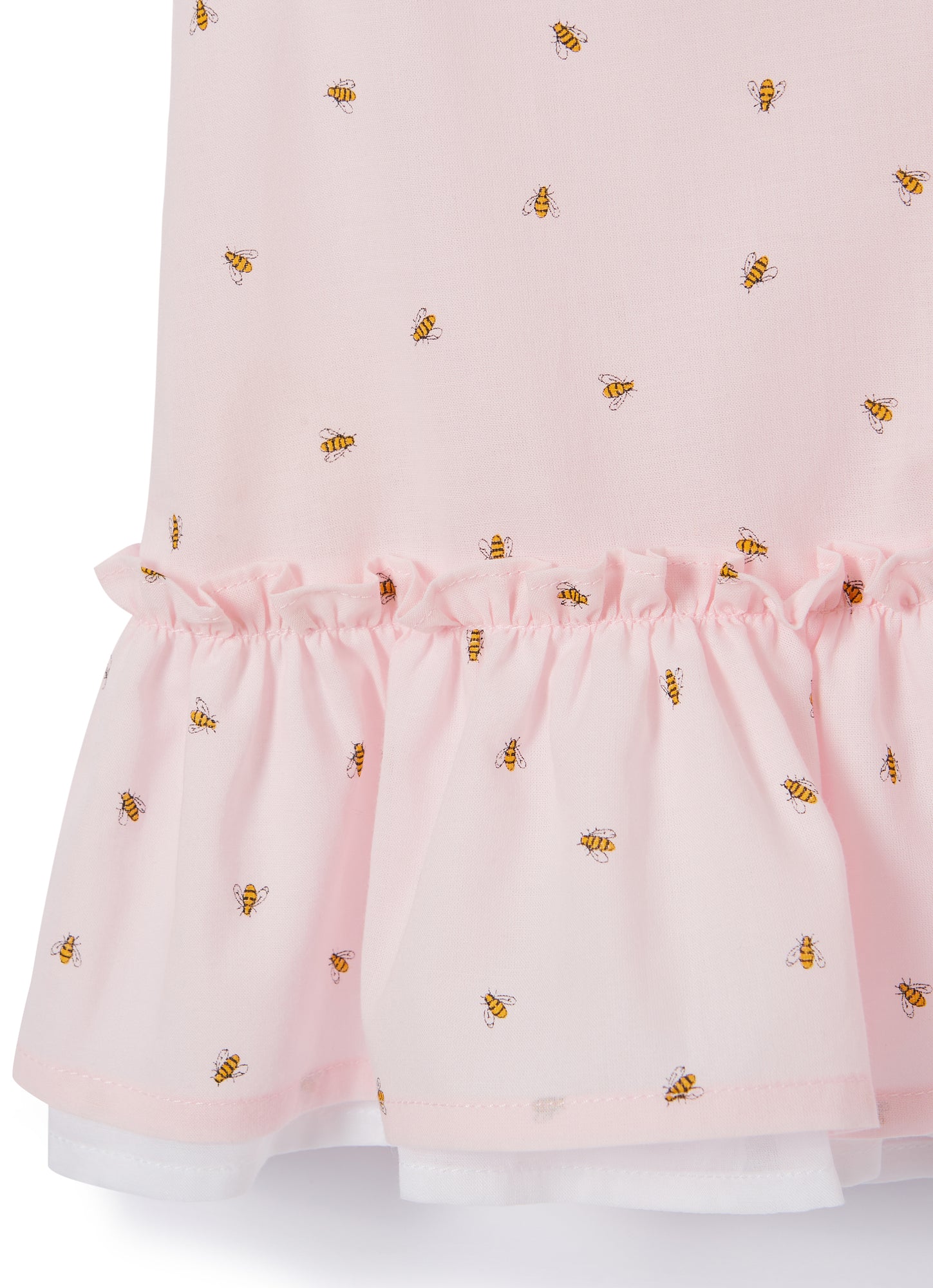 Sleeveless Top with Flounce And Bee Print | Pearl Pink