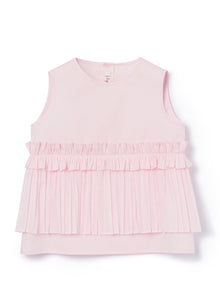 Sleeveless Blouse with Flounces | Pearl Pink