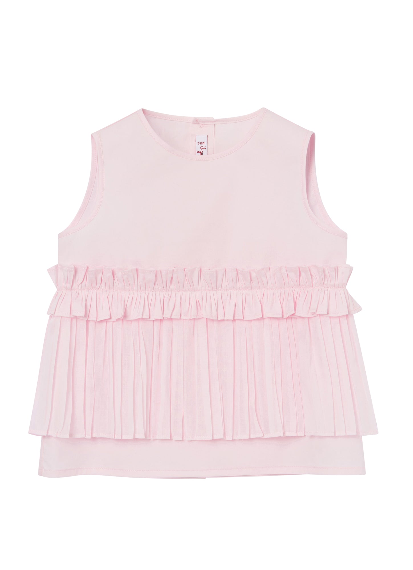 Girls | Sleeveless Blouse with Flounces | Pearl Pink