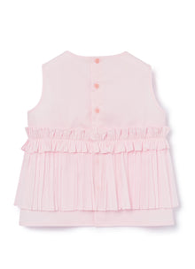 Sleeveless Blouse with Flounces | Pearl Pink