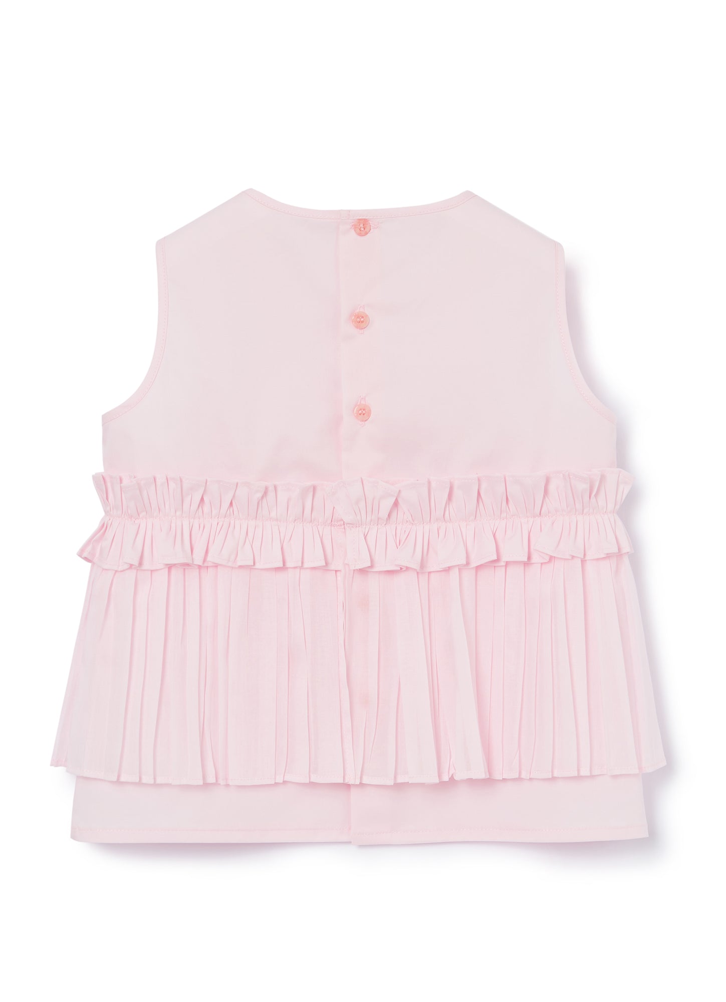 Sleeveless Blouse with Flounces | Pearl Pink