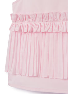 Sleeveless Blouse with Flounces | Pearl Pink