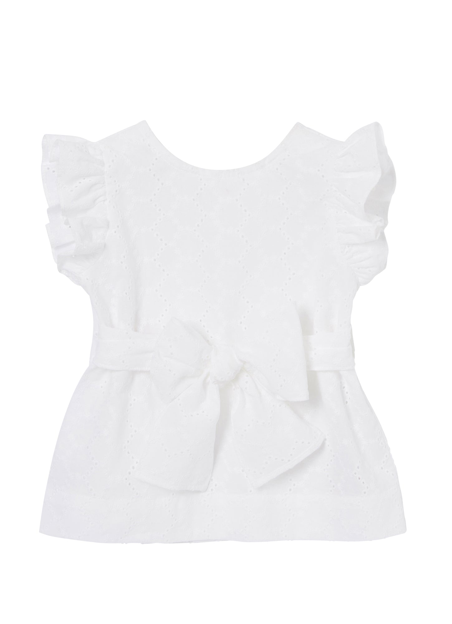 Girls | Broderie Anglaise Cotton Top | White