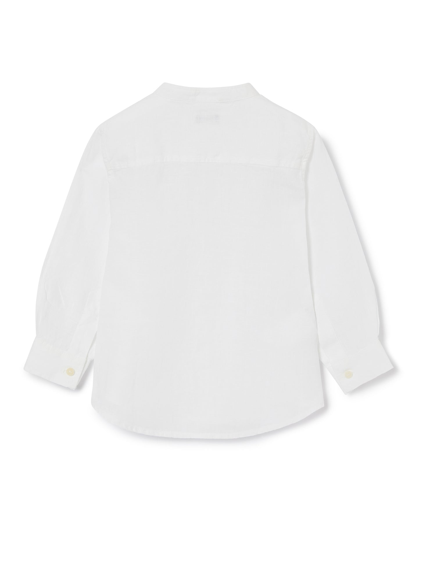 Guru Collar Linen Blouse | White
