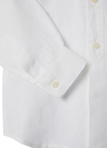 Guru Collar Linen Blouse | White
