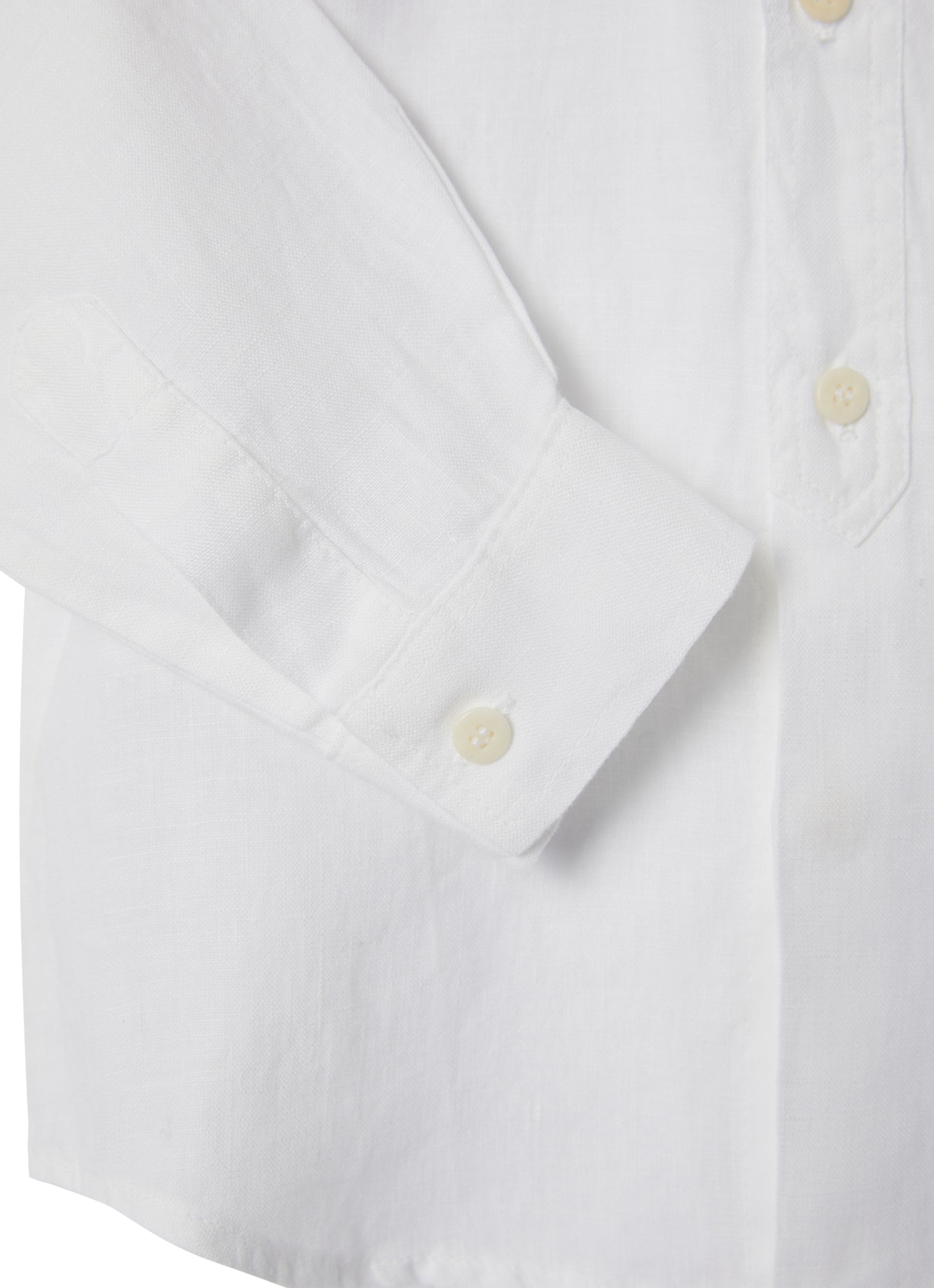 Guru Collar Linen Blouse | White