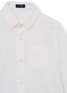 Pique Jersey Blouse | White