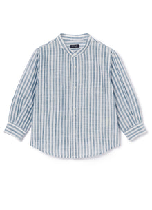 Striped Mandarin Collar Blouse | Aviatore