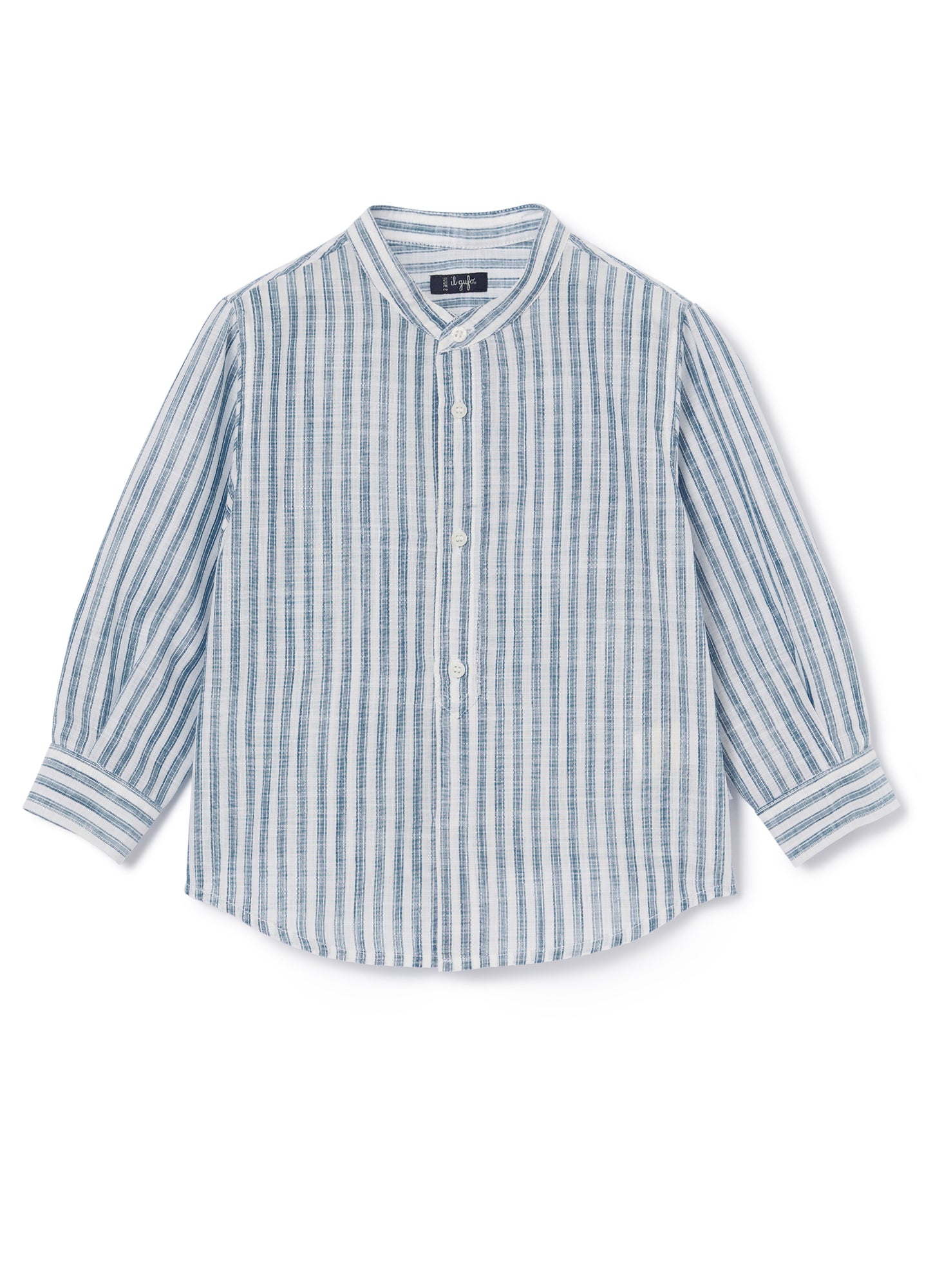 Striped Mandarin Collar Blouse | Aviatore