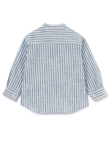 Striped Mandarin Collar Blouse | Aviatore