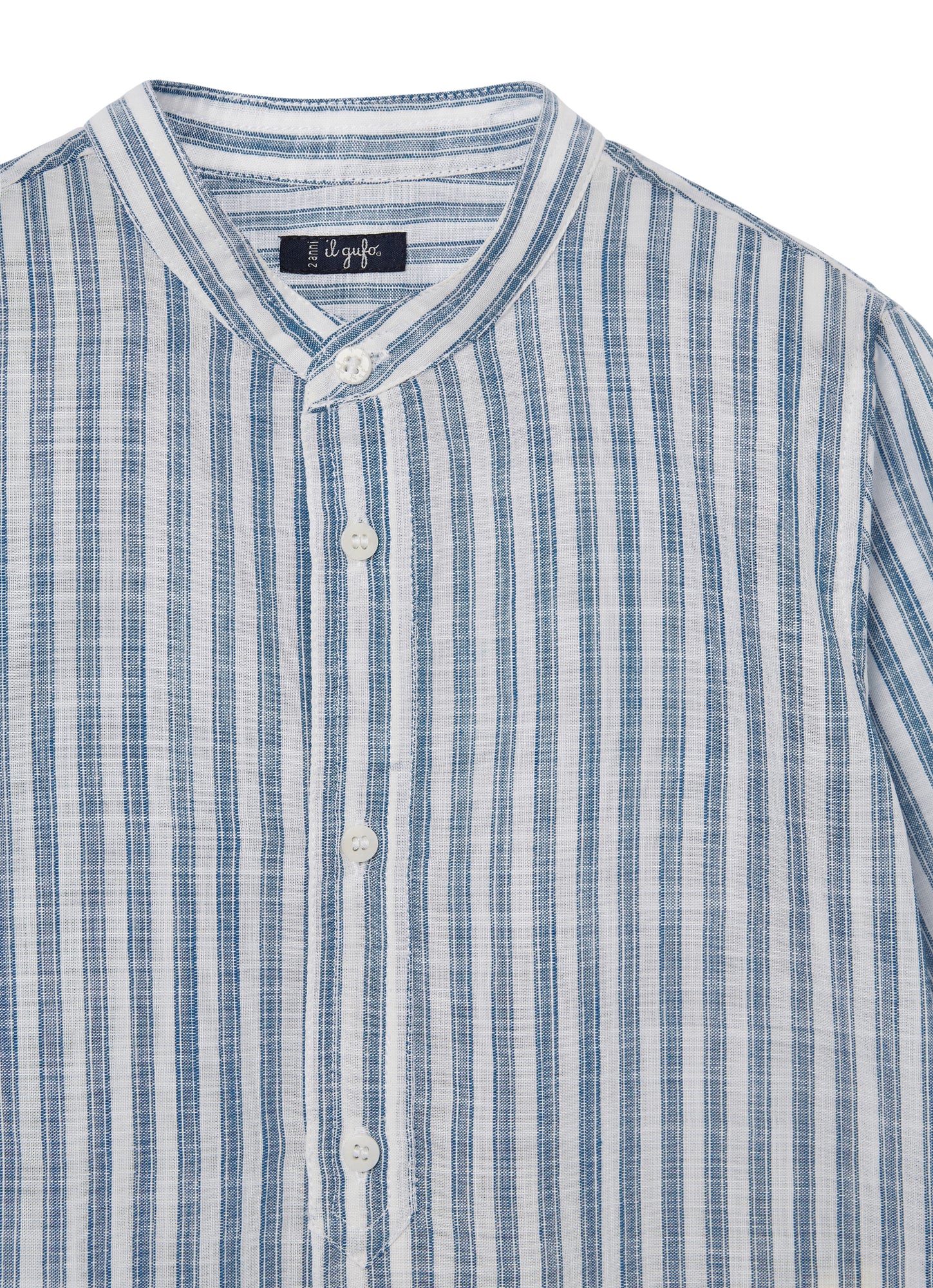 Striped Mandarin Collar Blouse | Aviatore