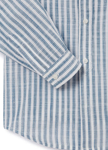 Striped Mandarin Collar Blouse | Aviatore