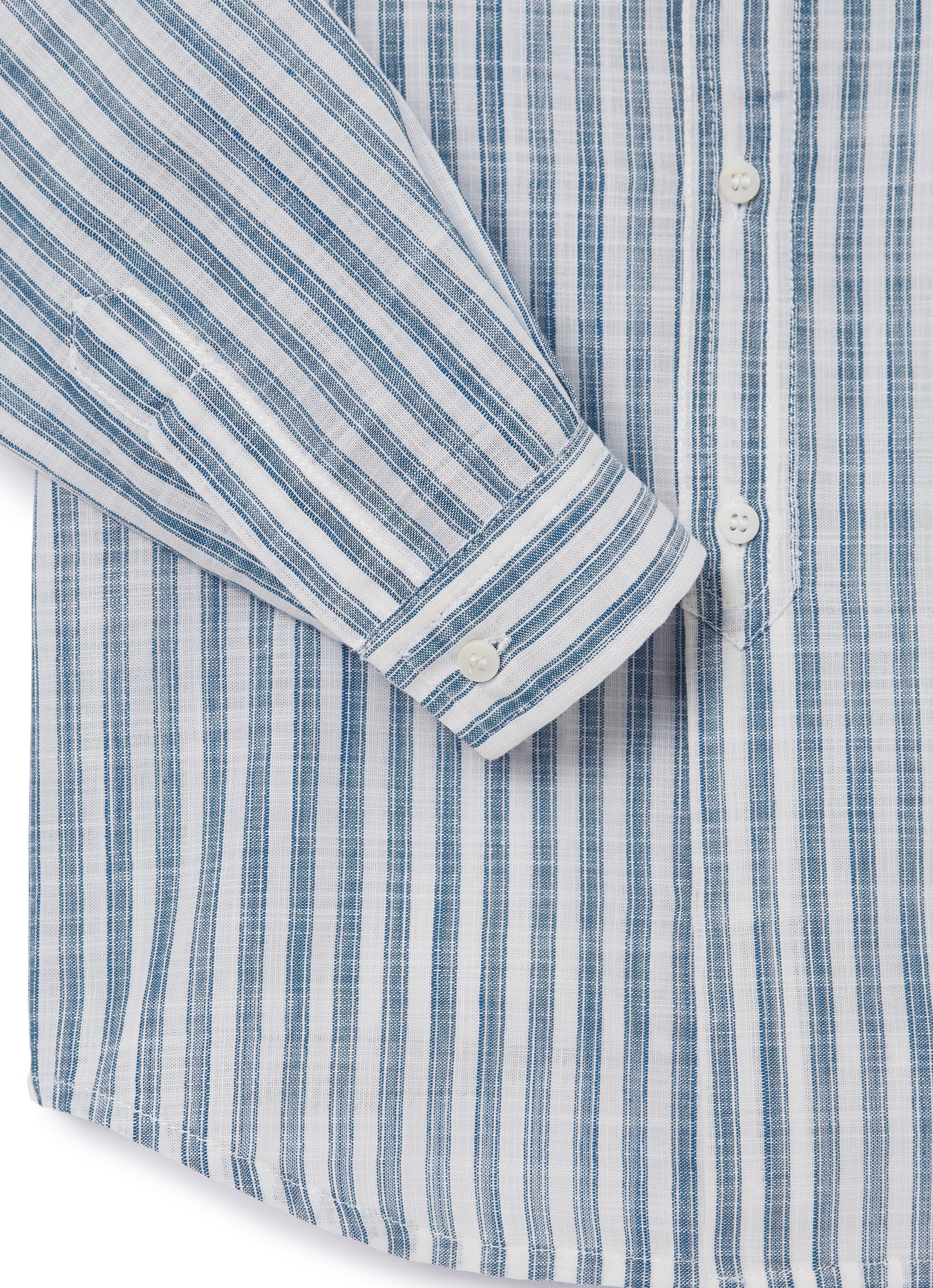 Striped Mandarin Collar Blouse | Aviatore