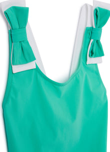 One-Piece Swimsuit with Bows | Smeraldo/Bianco