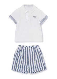 2-Piece Outfit | Bianco/Blue Denim