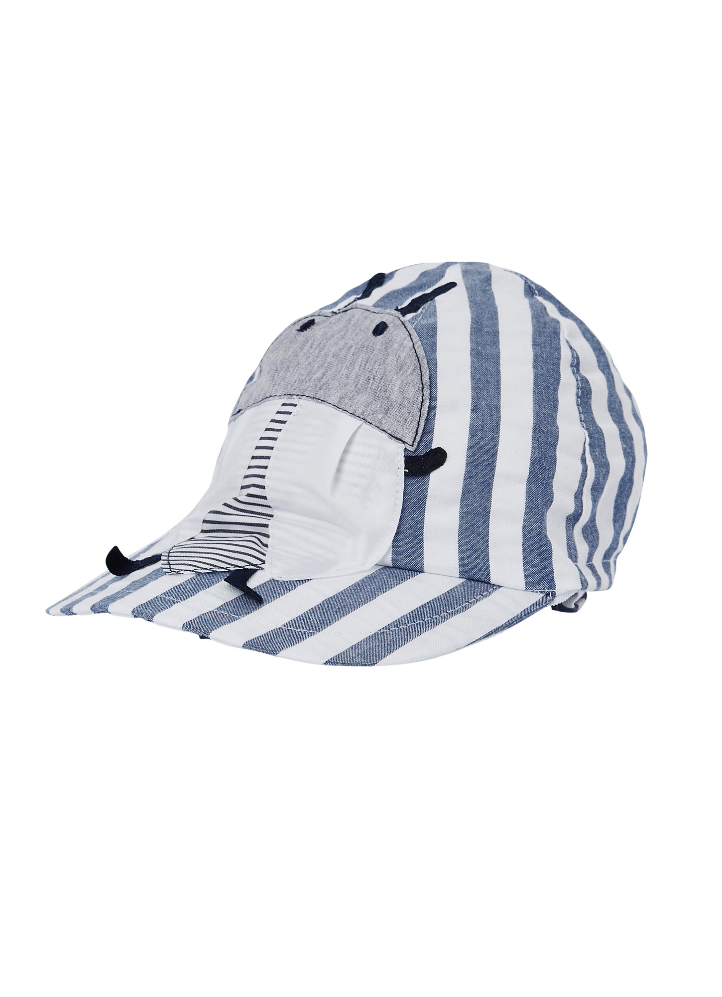 Baby Boys | Striped Cap with Peak | Blue Denim Blue