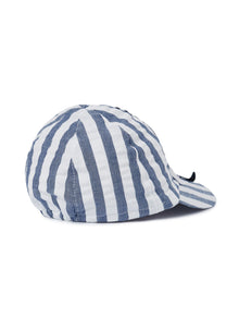 Striped Cap with Peak | Blue Denim/Blu