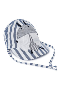 Striped Cap with Peak | Blue Denim/Blu