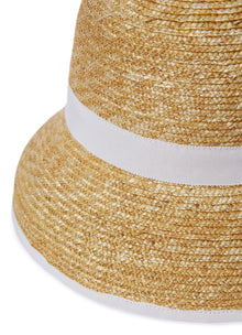Straw Hat with Trim | White