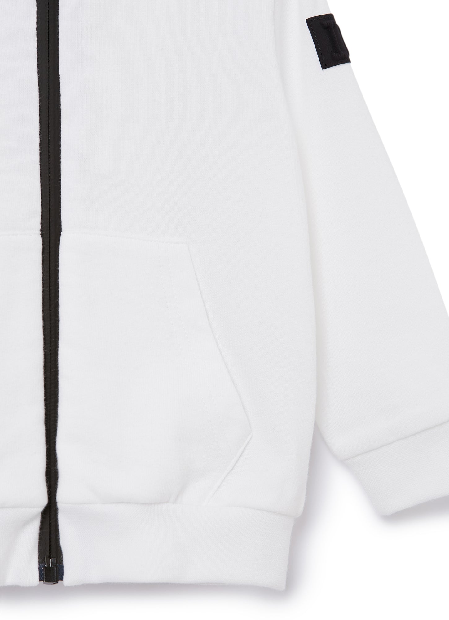 Zipped Sweatshirt | Bianco/Nero