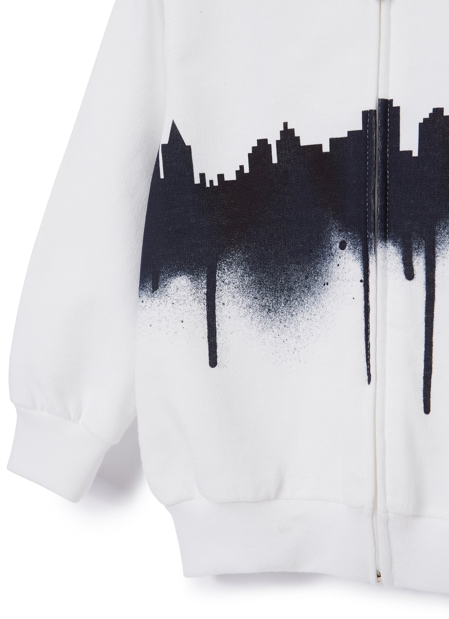 Sweatshirt with City Print | White/Blue