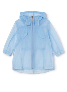 See-Through Parka Coat | Cornflower Blue