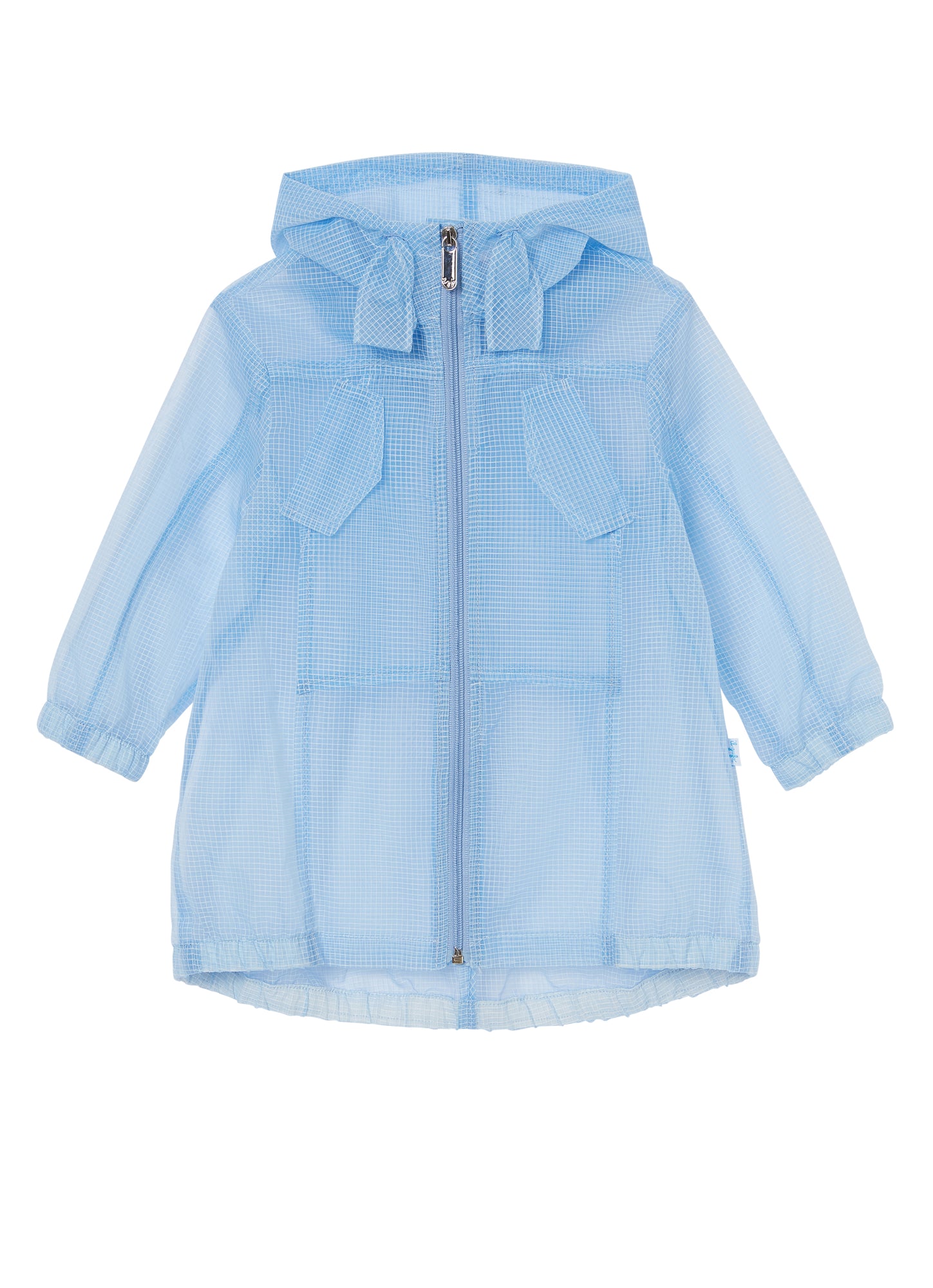 Girls | See-Through Parka Coat | Cornflower Blue