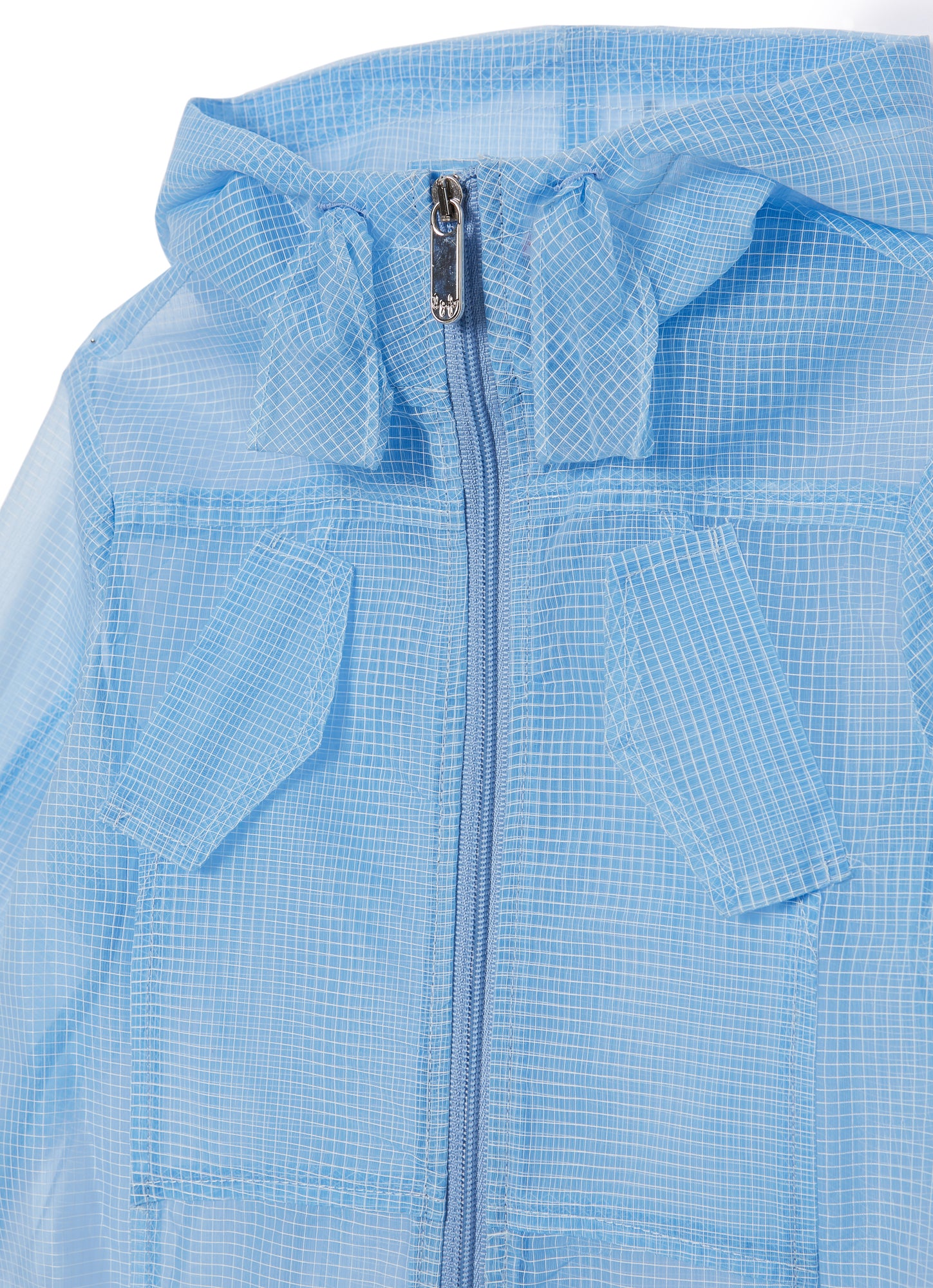 See-Through Parka Coat | Cornflower Blue