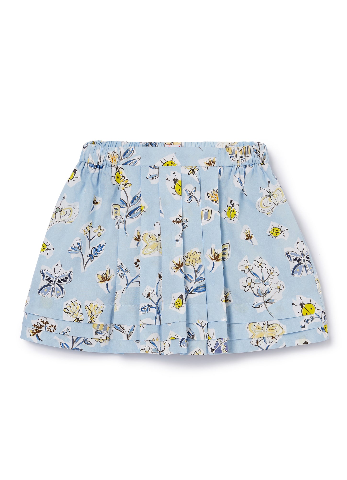 Skirt with Insect And Flower Print | Cornflower Blue