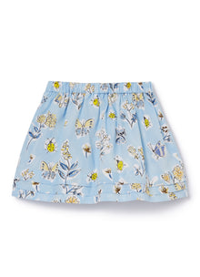 Skirt with Insect And Flower Print | Cornflower Blue