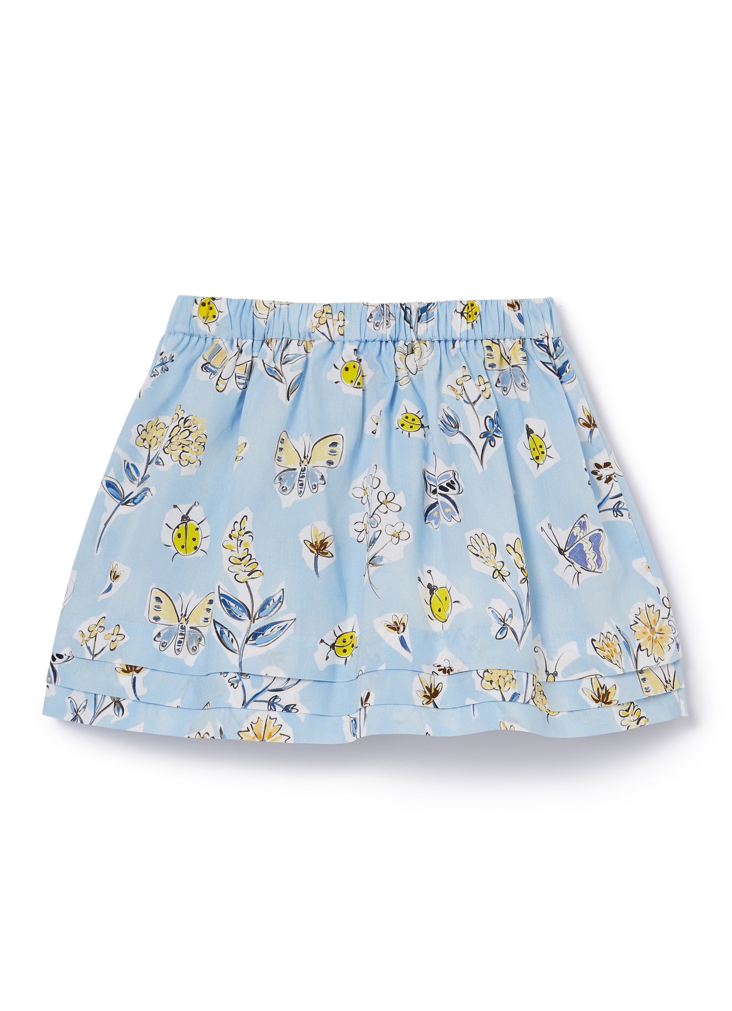 Skirt with Insect And Flower Print | Cornflower Blue