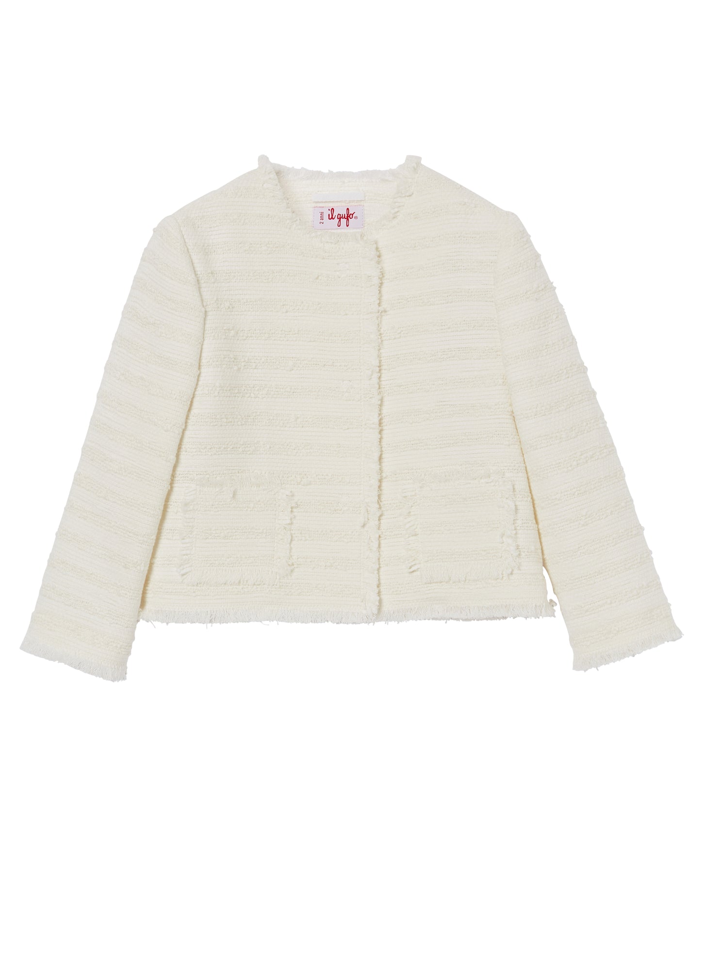 Girls | Cotton Tweed Jacket | White