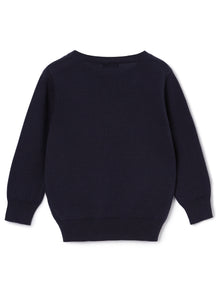Sweater with City Embroidery | Blue/White