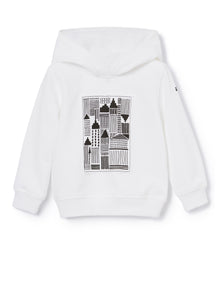 Sweatshirt with Abstract Print | Bianco/Nero