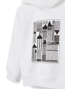 Sweatshirt with Abstract Print | Bianco/Nero