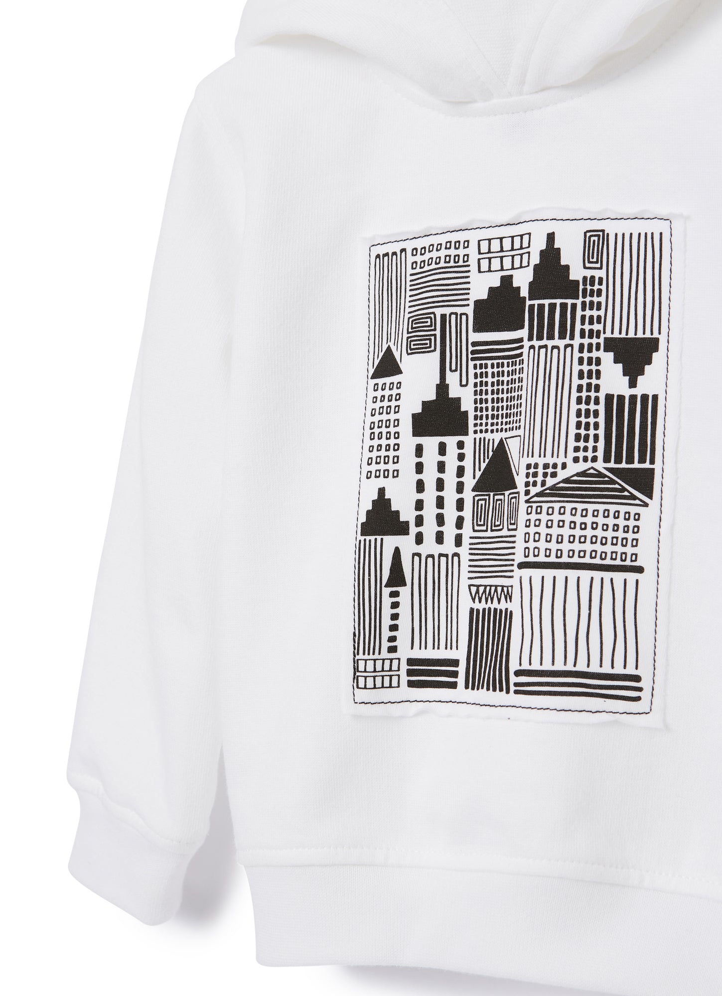 Sweatshirt with Abstract Print | Bianco/Nero