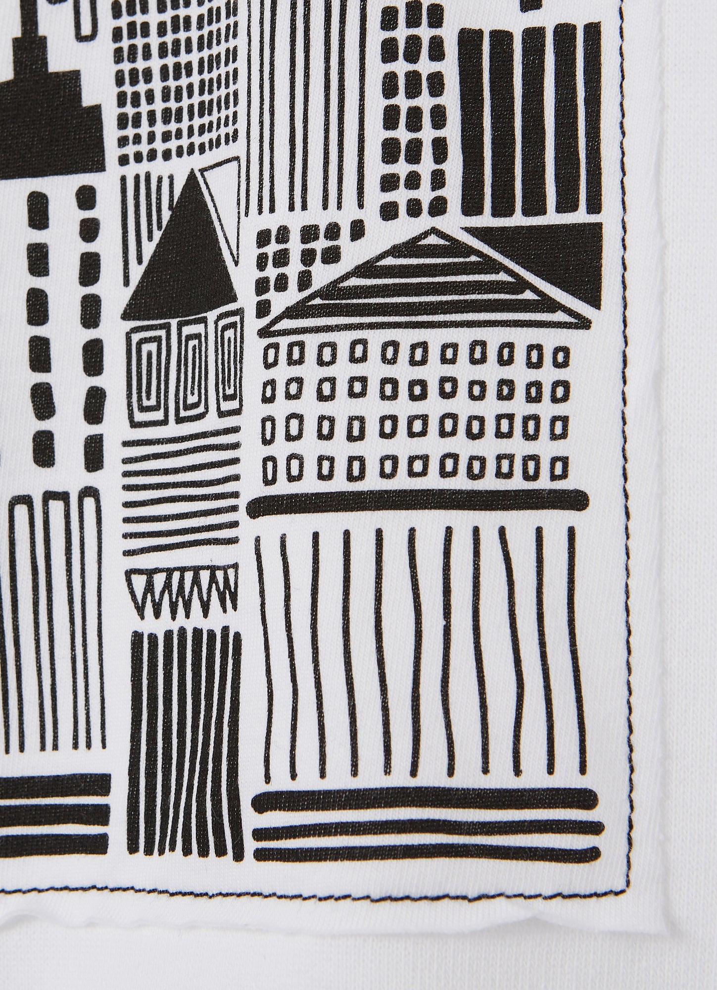 Sweatshirt with Abstract Print | Bianco/Nero