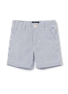 Striped Bermuda Shorts | Blue Denim