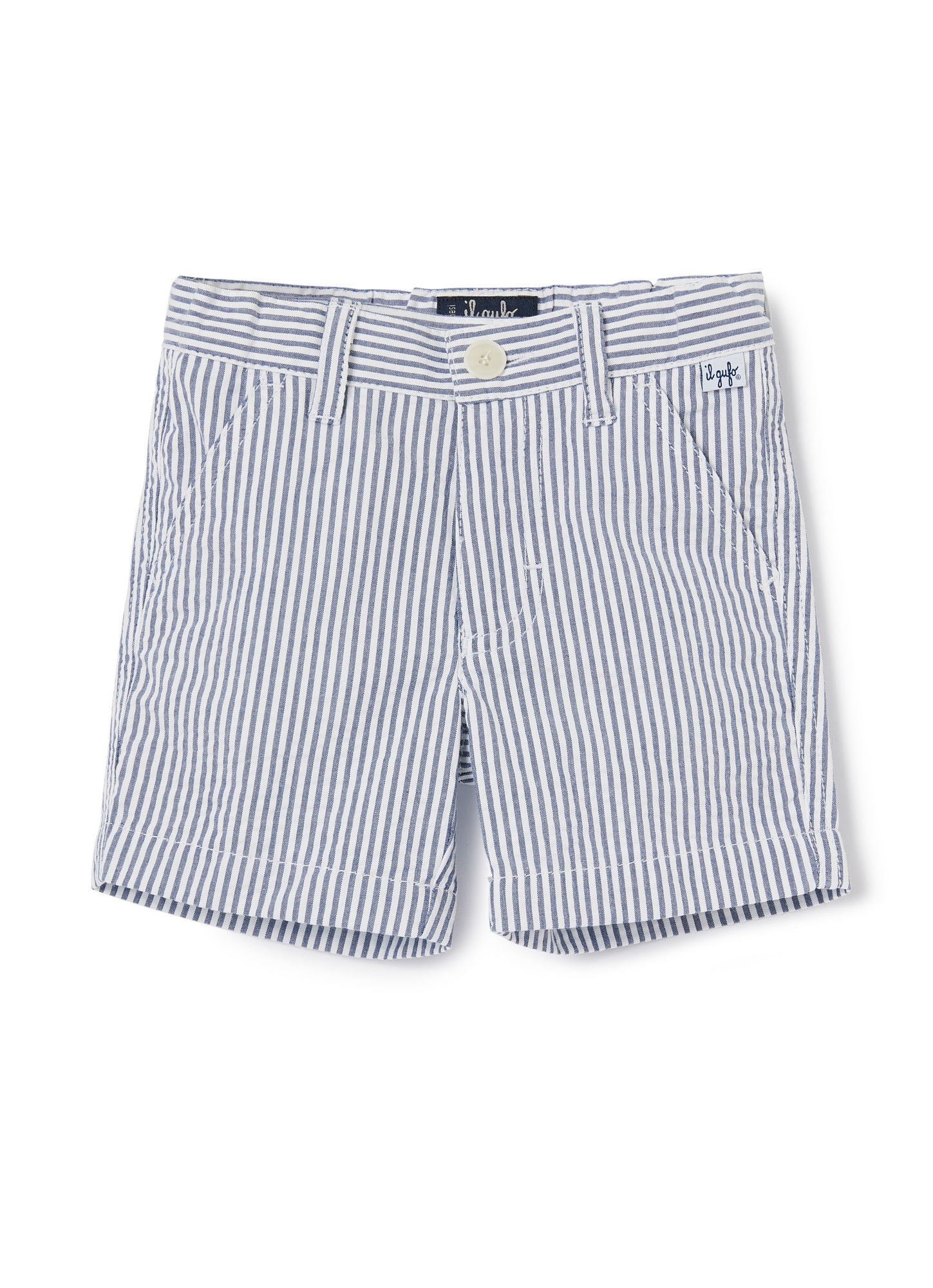 Striped Bermuda Shorts | Blue Denim