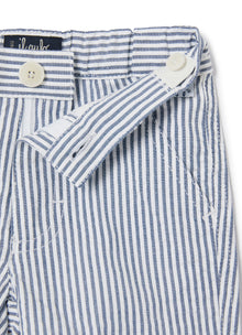 Striped Bermuda Shorts | Blue Denim