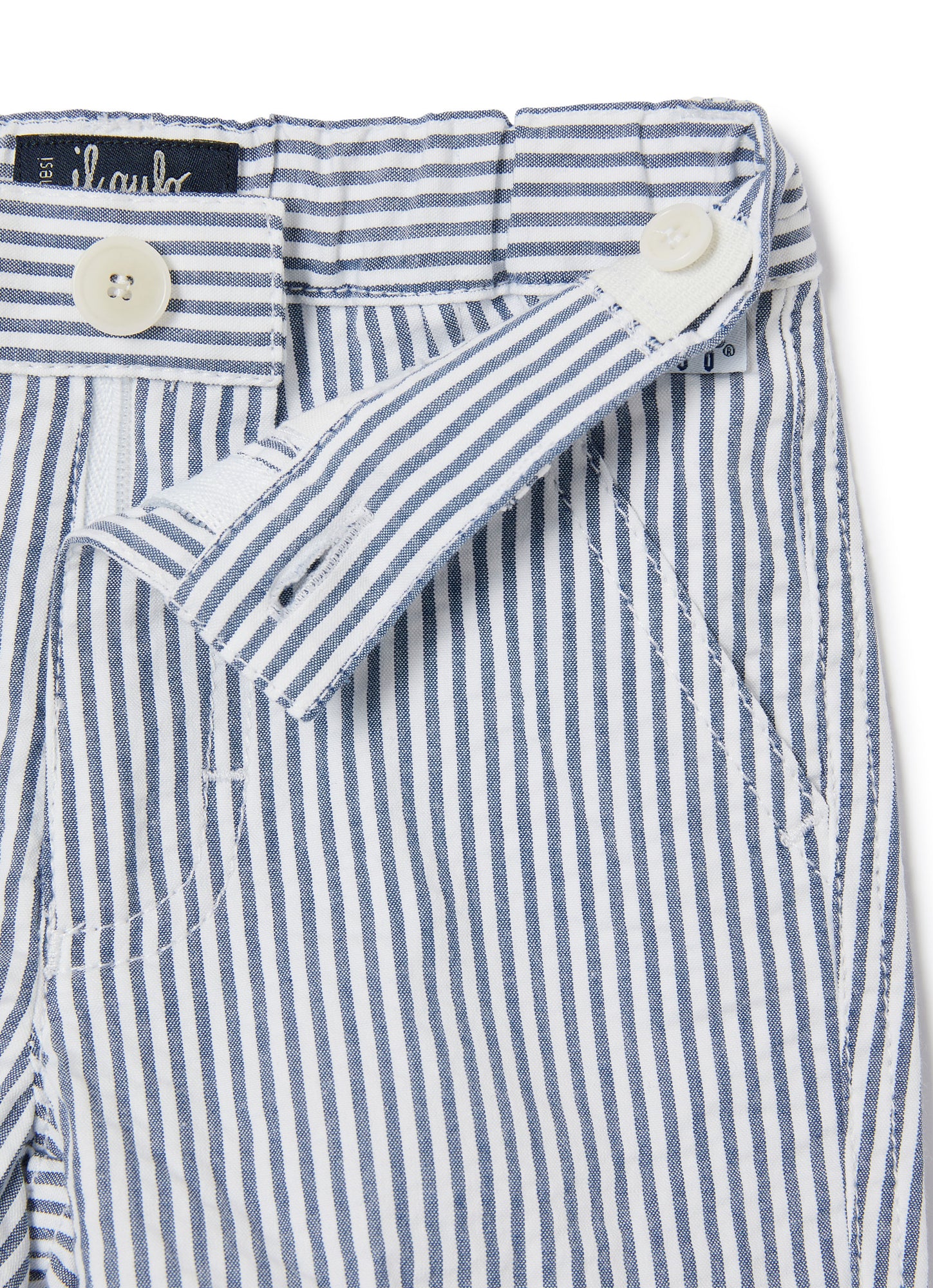 Striped Bermuda Shorts | Blue Denim
