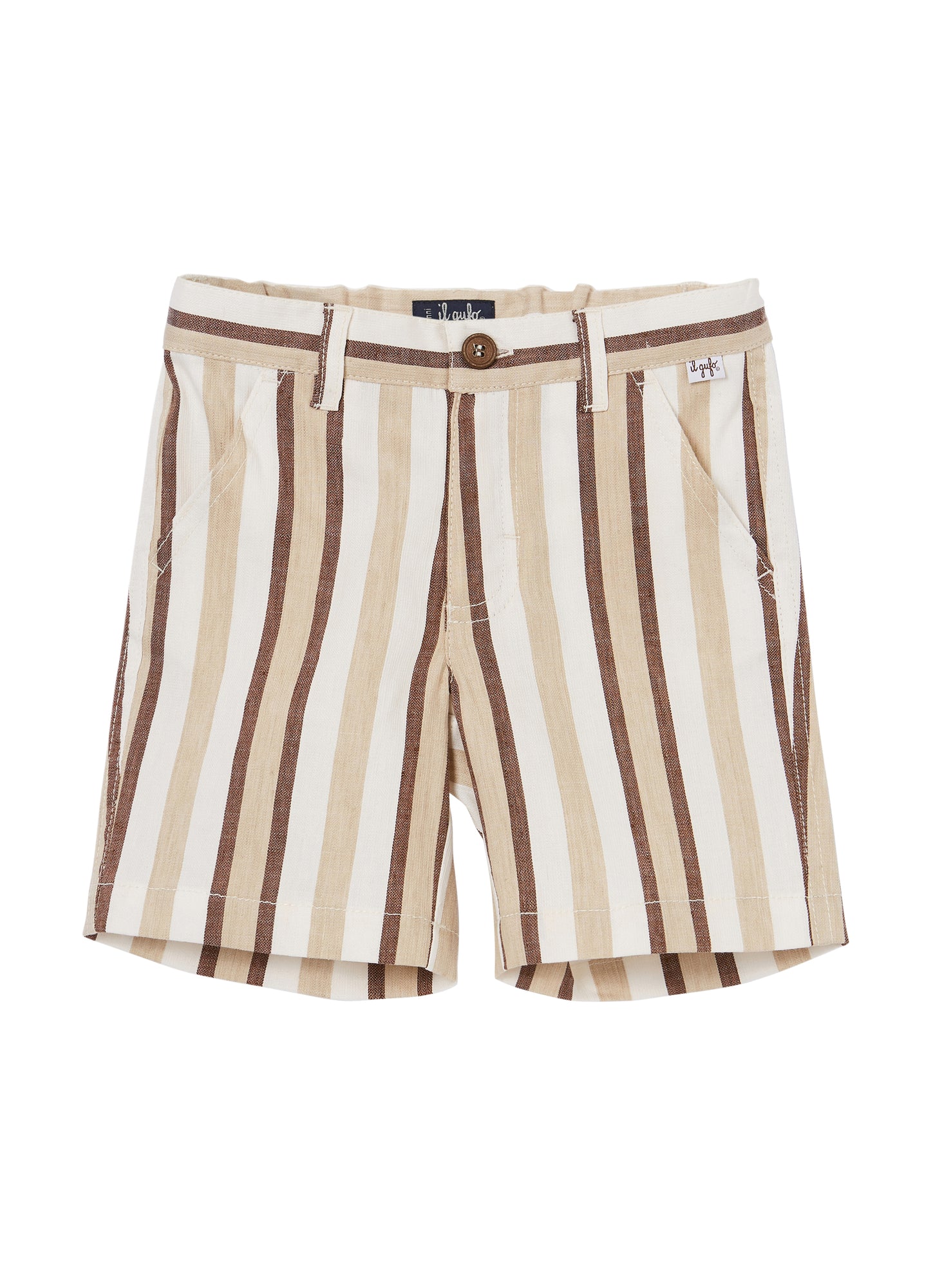 Boys | Striped Bermuda Shorts | Earth Brown