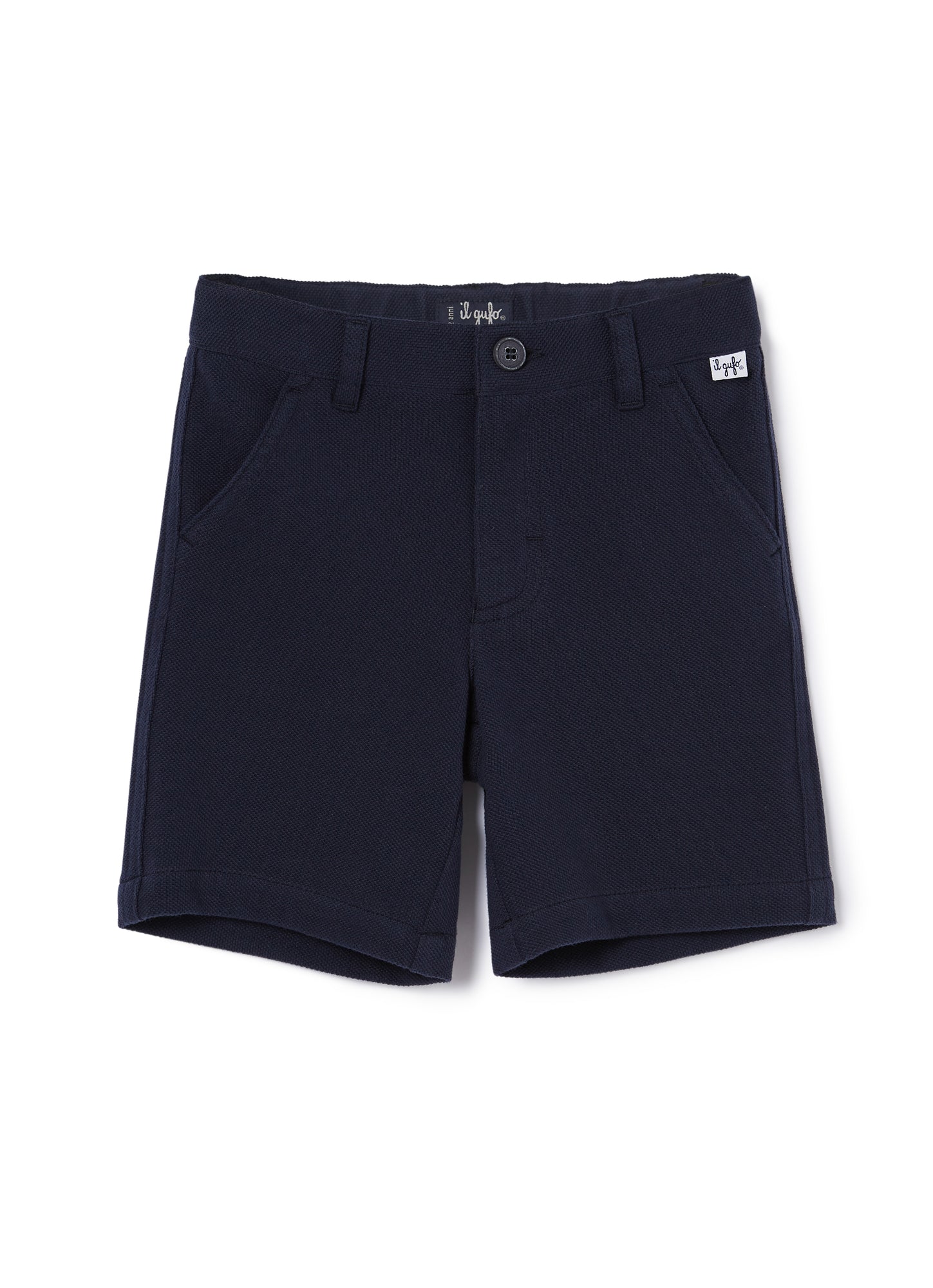 Cotton Bermuda Shorts with Concealed Elastic | Blue