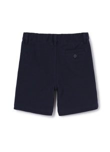 Cotton Bermuda Shorts with Concealed Elastic | Blue