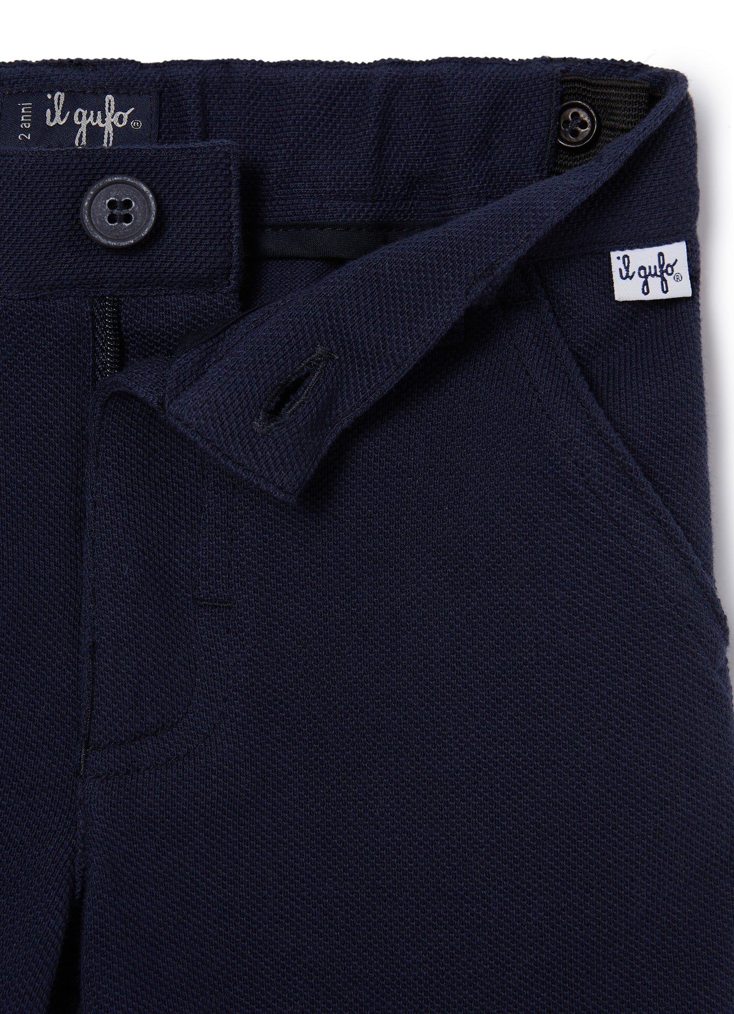 Cotton Bermuda Shorts with Concealed Elastic | Blue