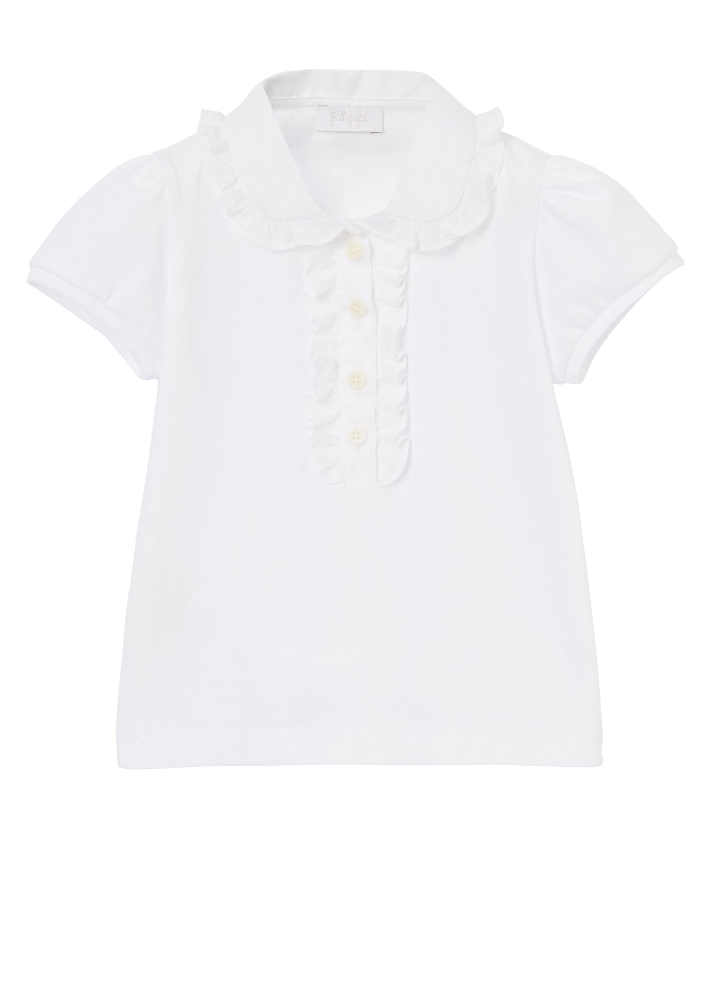 Girls | Polo Shirt with Ruffle | White