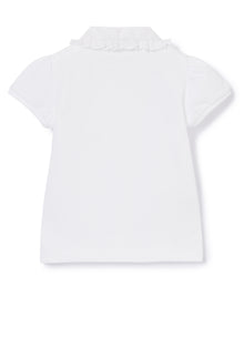 Polo Shirt with Ruffle | White