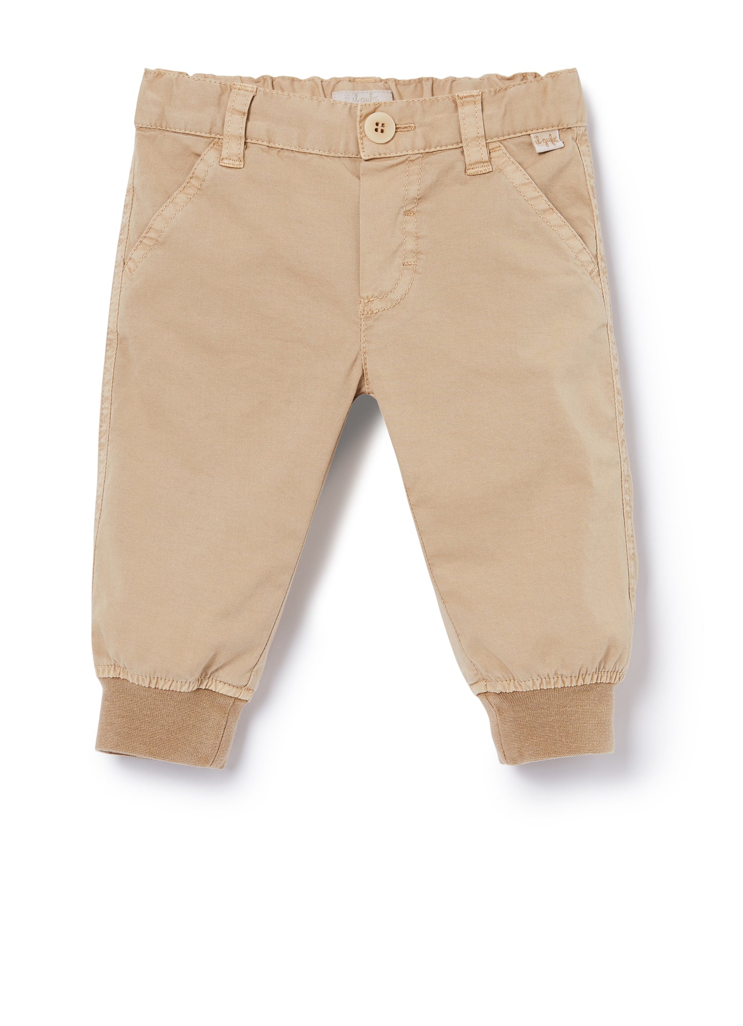 Garment-Dyed Stretch Gabardine Trousers | Bran Beige