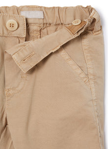 Garment-Dyed Stretch Gabardine Trousers | Bran Beige
