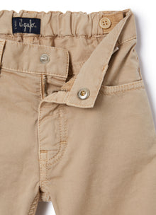 Five-Pocket Gabarine Trousers | Bran Beige